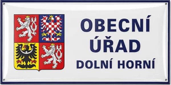 Smaltovaná cedule se státním znakem U4-urad 1